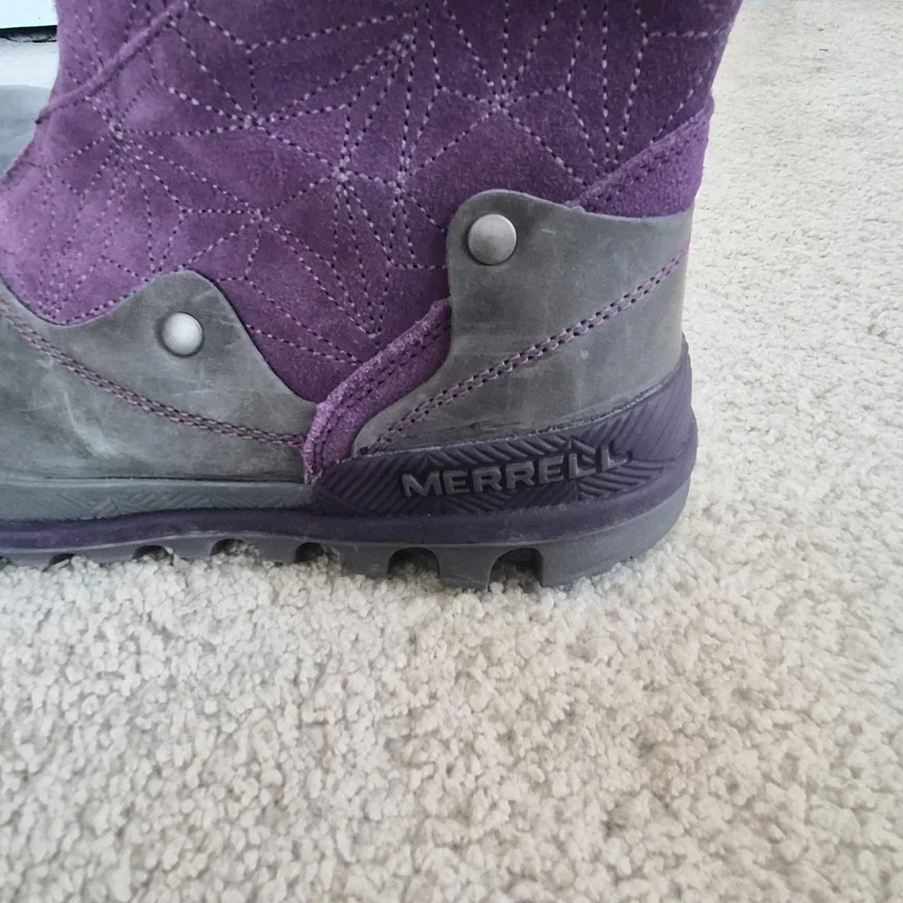 Merrell Tremblant Ezra Waterproof Boots Womens 8 Purple Suede Winter Gorpcore